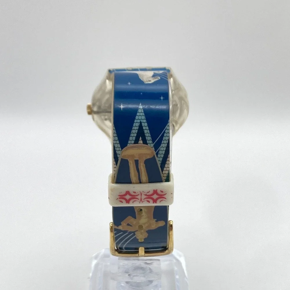 Swatch Time For Vienna Watch 33mm Gent Blue Swiss Made GZ179 New Battery 8.5
